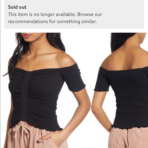 NWT BP. Smocked Crop Top - Picture 4 of 4